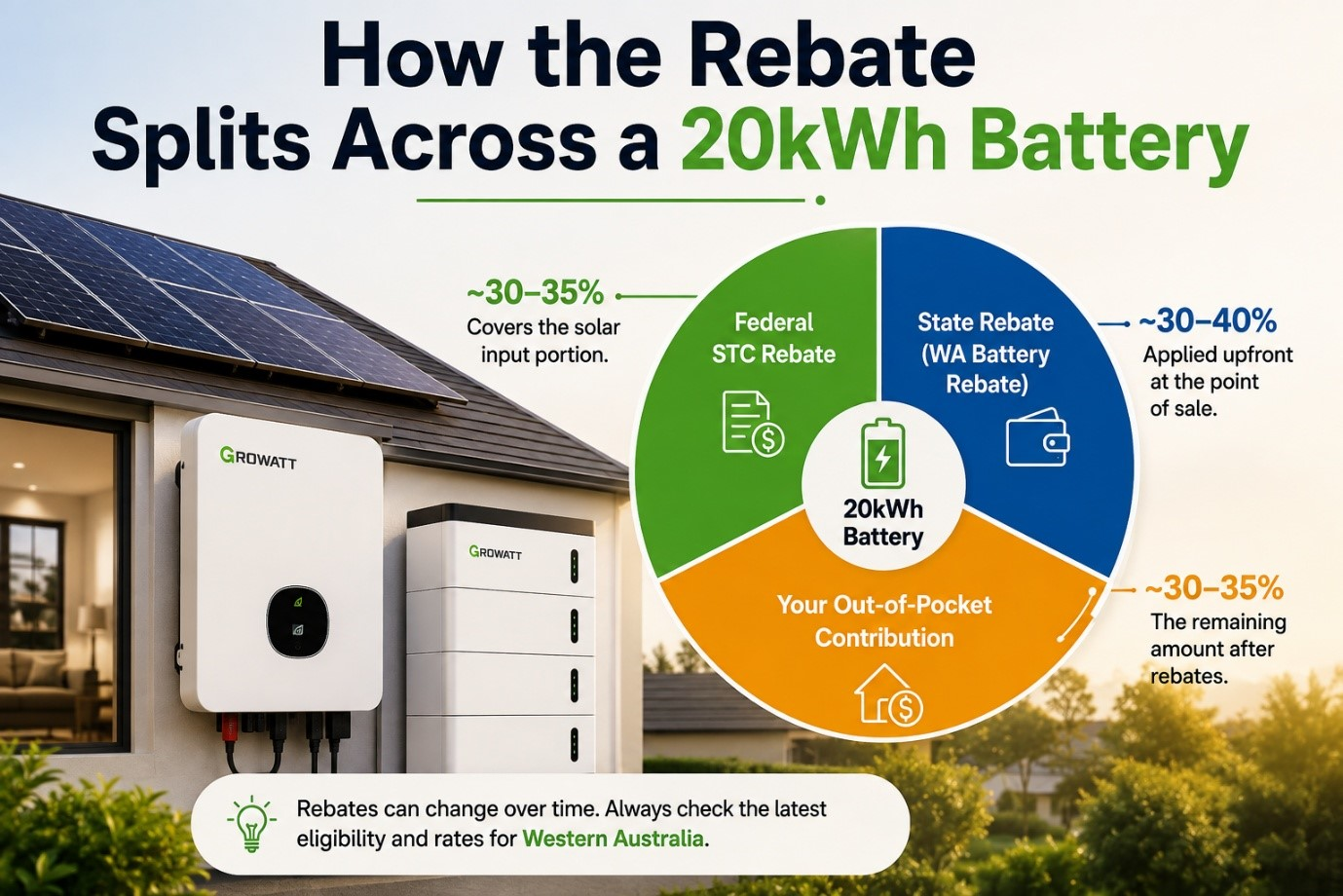 Rebate Splits Across a 20kWh Battery