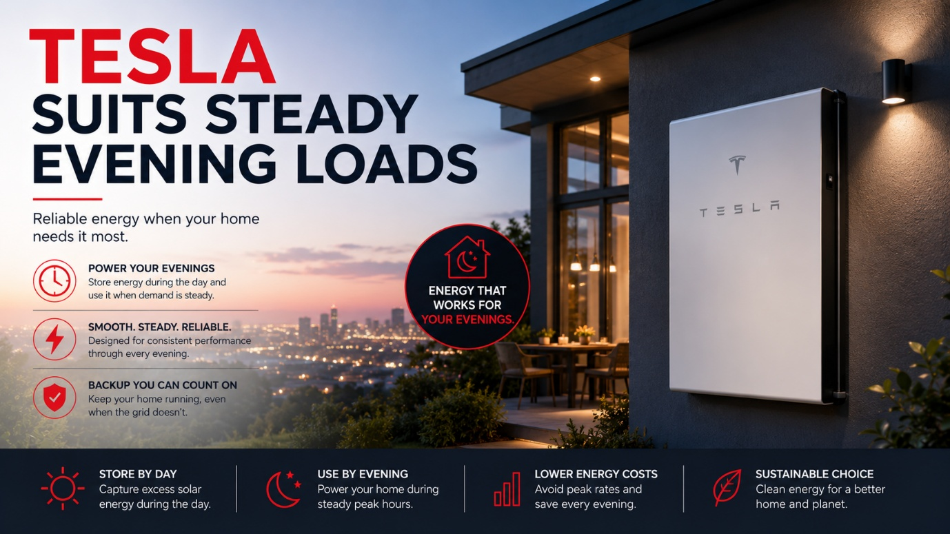Tesla Powerwall 3 suits steady evening loads